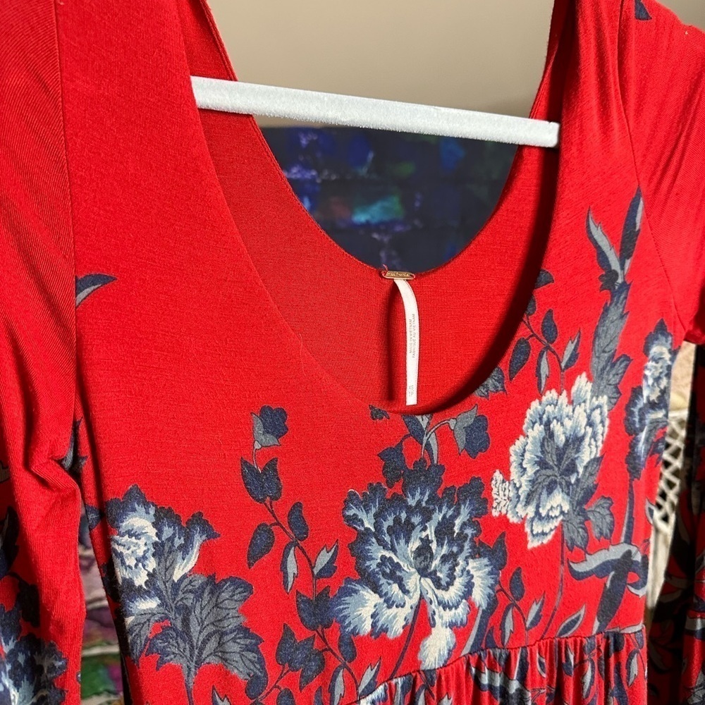 NWOT Free People Midnight Garden Red Maxi Dress Size XS - Picture 11 of 14